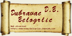 Dubravac Belogrlić vizit kartica